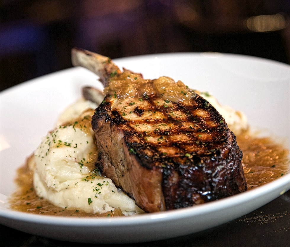 "House-Brined” Double Cut Pork Rib Chop